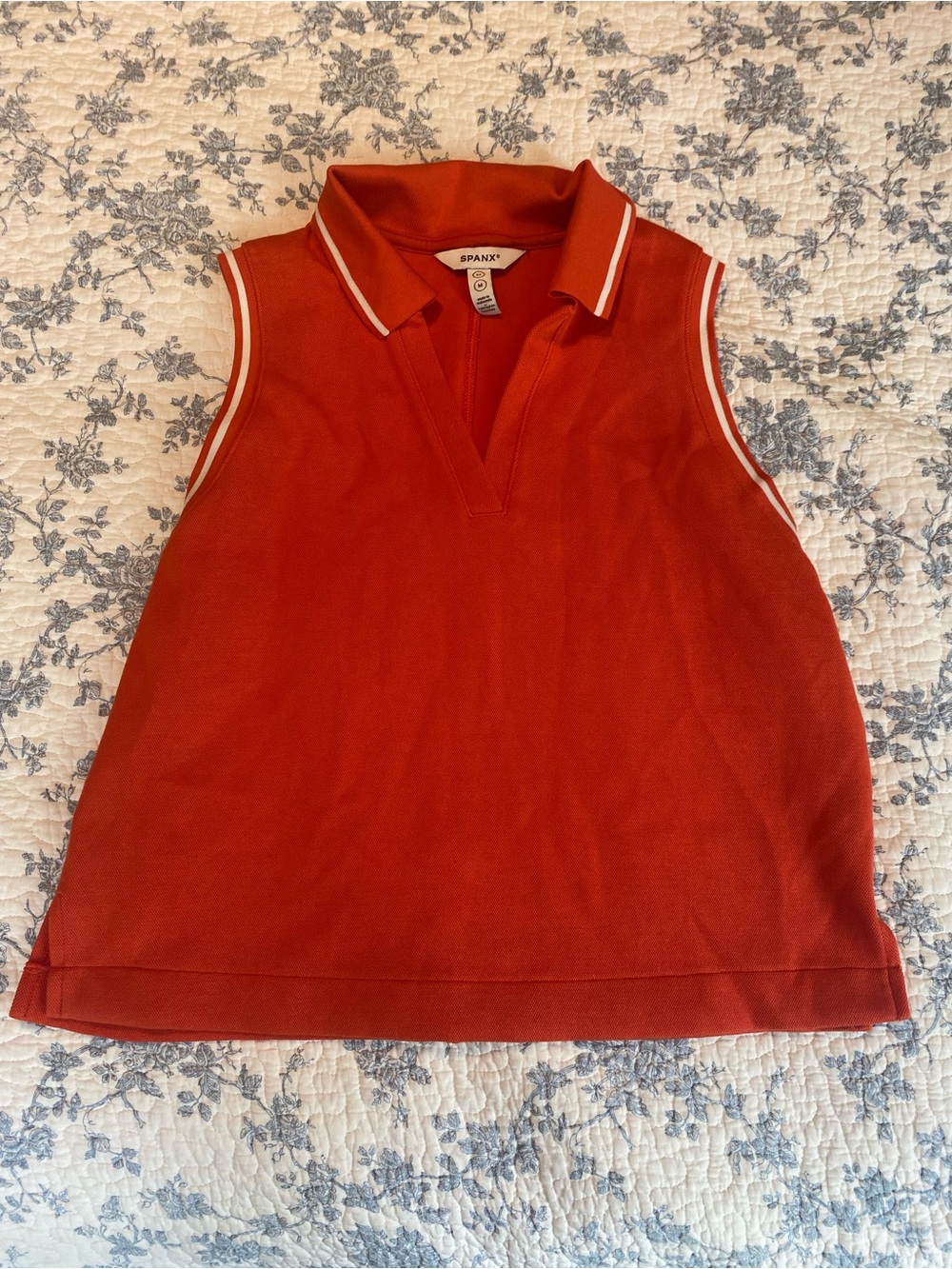 SPANX AirEssentials Pique Polo Tank Poppy Size Medium